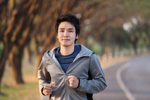 fitness man running in the park