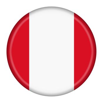 A Peru flag button 3d illustration with clipping path