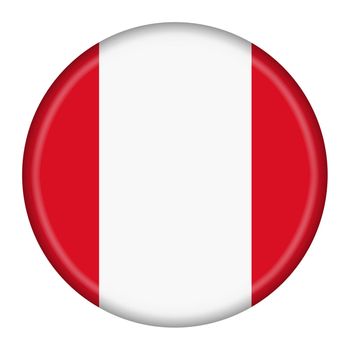 A Peru flag button 3d illustration with clipping path