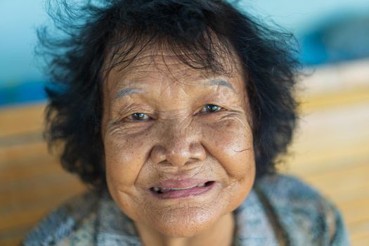 close up of senior woman smiling