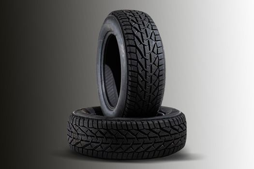 winter tires set isolated. car tire.