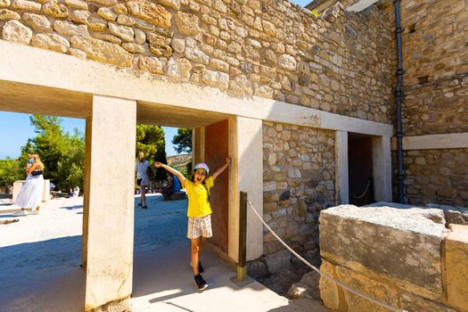 Knossos palace of the Minoan civilization and culture at Heraklion without people, Crete, Greece.