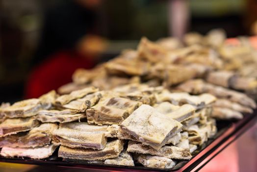 Ham bones for making broth at home in a butcher shop