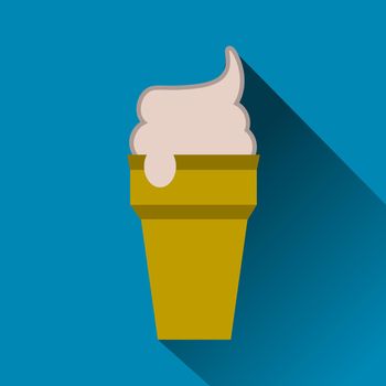 Ice Cream icon Flat illustration with long shadow
