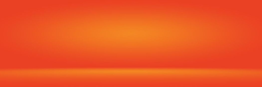 Orange photographic studio background vertical with soft vignette. Soft gradient background. Painted canvas studio backdrop