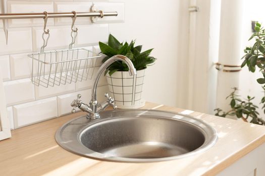 Kitchen silver sink modern decoration house stainless steel.