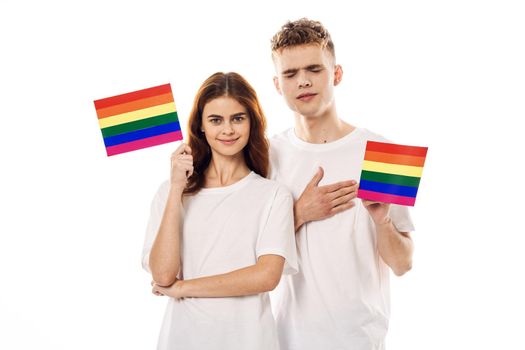 couple Flag lgbt transgender sexual minorities. High quality photo