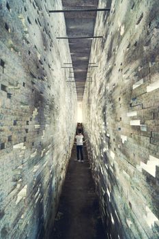 Interior view of the restoration of the Nazari Wall of the Albaicin in Granada, made by the architect Antonio Jimenez Torrecillas.