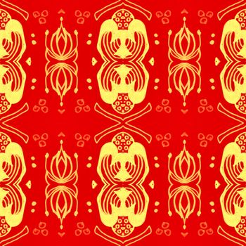 Oriental texture chinese. Art japanese background. Abstract asian style. Seamless chinese pattern. Vintage hand drawn geometric wallpaper. New year floral ethnic ornament. Red chinese pattern.