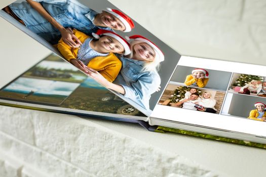 photo book with christmas photos.