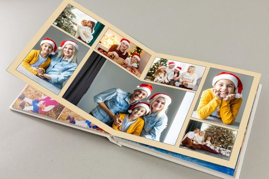photo book with christmas photos.