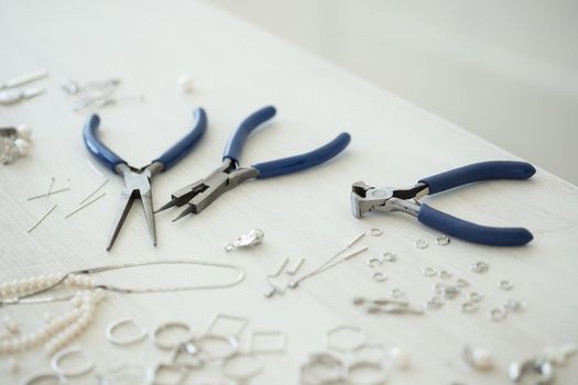 Jewelry making tools and accessories. Hobby, craft and handmade