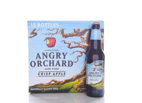 IRVINE, CALIFORNIA - JANUARY 8, 2017: Angry Orchard Hard Cider. Located near Walden, New York, and owned by the Boston Beer Company.