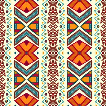 Seamless background maya. Traditional aztec indian print. Hand drawn background maya. Art native illustration. Peruvian pattern for fabric. Vintage background of tribal maya design.