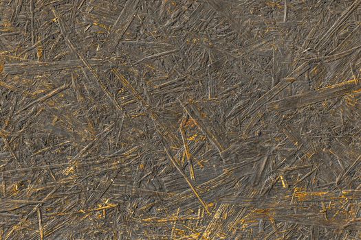 Dark paint on abstract surface of pressed wood chipboard texture background.