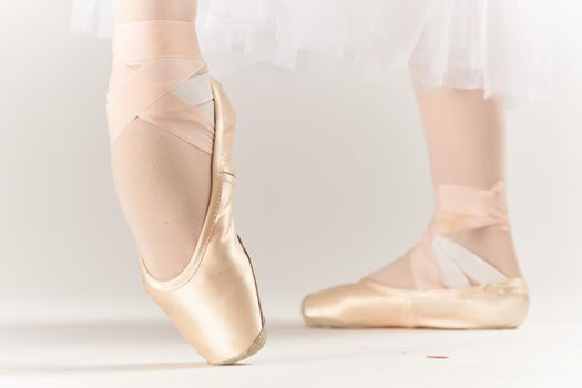 ballet shoes posing fashion exercise dance isolated background. High quality photo