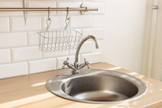 Kitchen silver sink modern decoration house stainless steel.