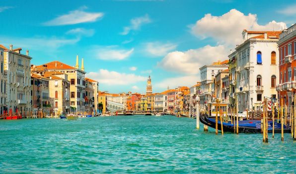 Warm summer day in romantic Venice, Italy