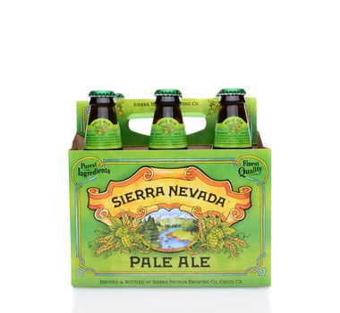 IRVINE, CA - MAY 25, 2014: A 6 pack of Sierra Nevada Pale Ale. Sierra Nevada Brewing Co. was established in 1980 by homebrewers in Chico, California, 