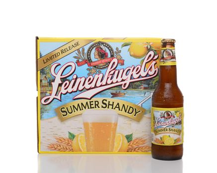 IRVINE, CA - JUNE 1, 2015: 12 pack of Leinenkugel Summer Shandy. Leinenkugel was founded in Chippewa Falls, WI, in 1867 by Jacob Leinenkugel.