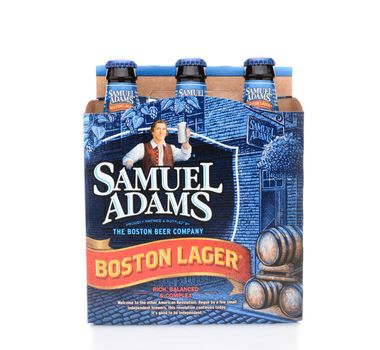 IRVINE, CA - MAY 25, 2014: A 6 pack of Samuel Adams Boston Lager. Brewed by the Boston Beer Company which is one of the largest American-owned beermakers.