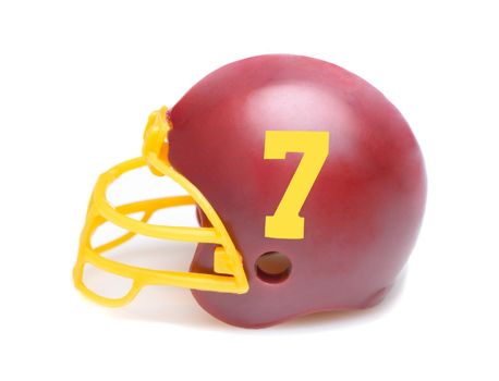 IRVINE, CALIFORNIA - 23 AUG 2020: Mini Collectable Football Helmet for the Washington Football Team of the National Football Conference East.