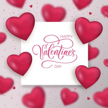 Valentine's day sale background with realistic 3d hearts. For wallpaper, flyers, invitation, posters, brochure, banners