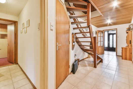 Interior of staircase hall of luxury house