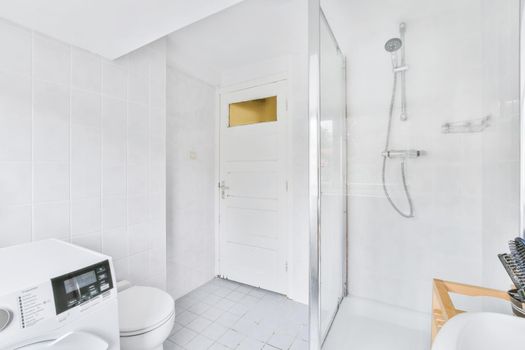 Bright bathroom design in elegant luxury house