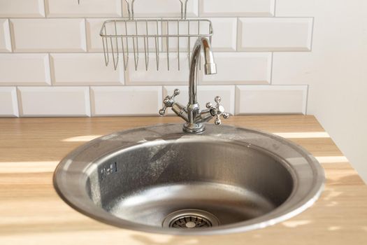 Kitchen silver sink modern decoration house stainless steel.