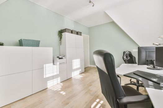 Bright office for two with large windows