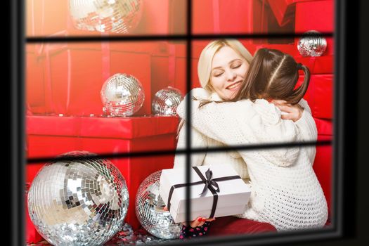 Interior of beautiful room with Christmas decorations