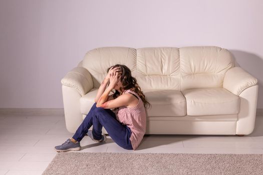 Victim, abuse and domestic violence - Woman crying, suffering domestic violence.