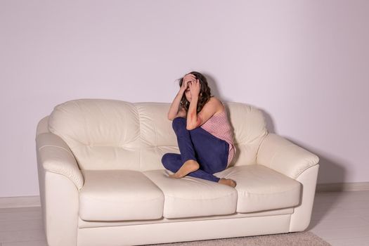 Victim, abuse and domestic violence - Woman crying, suffering domestic violence.