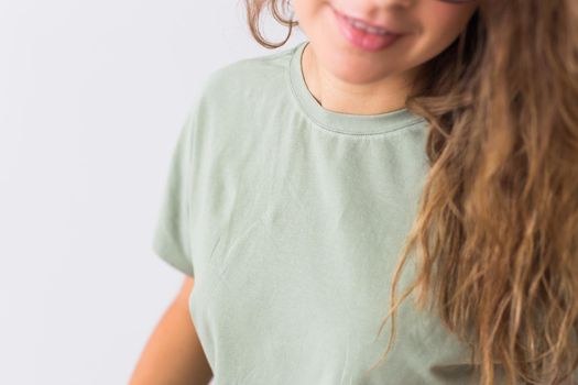 Warm pink kit for sleeping. Soft cotton t-shirt and pants. Comfortable clothes for healthy sleep. Pajamas concept