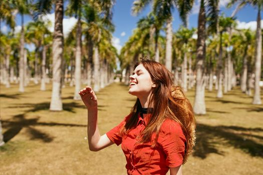 woman on the island walk travel exotic lifestyle. High quality photo