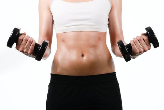 Portrait of young brunette fitness woman