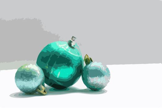 Christmas and New Year card, christmas decor balls. illustration.