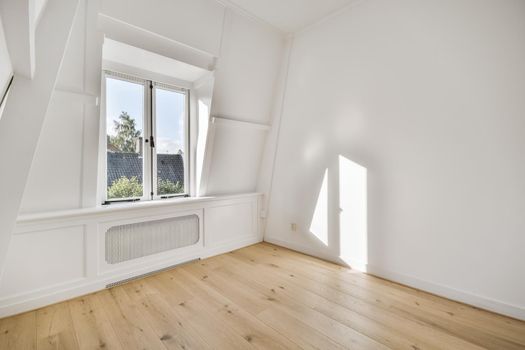 Luxury bright room with window in elegant house