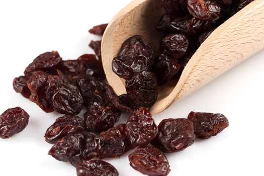 pieces of dried cherry isolated on white background