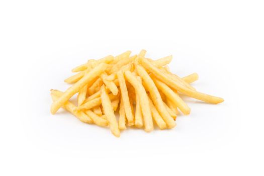 heap of french fries isolated on white background