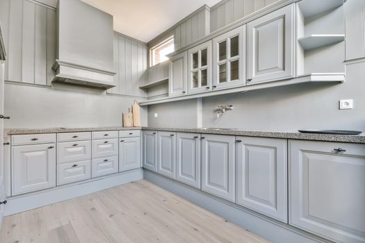 A luxury kitchen island in elegant residential building