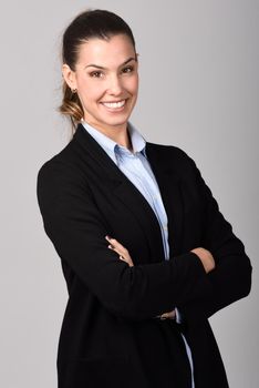 Portrait of smiling businesswoman. Studio shot