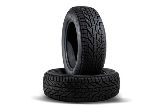 winter tire on white background