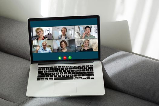 Group Friends Video Chat Connection Concept.