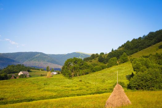 Beautiful views of the Carpathian Mountains in Ukraine.