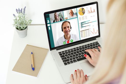 Remote learning or work. Video conference concept