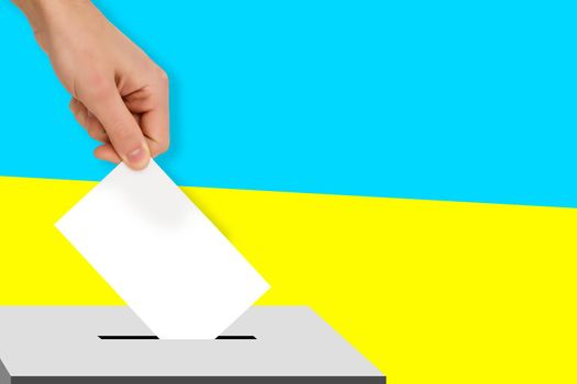 hand drops the ballot election against the background of the flag, concept of state elections, referendum