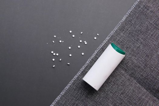 artificial sweetener container on table .