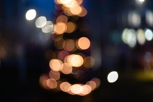 Night city street lights bokeh background